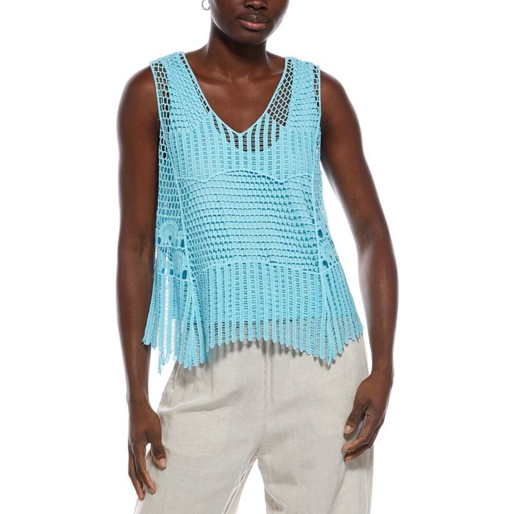 Xcvi Womens Larina Tank, Blue